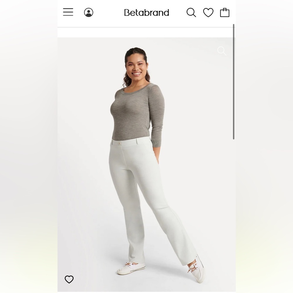 Betabrand boot cut pants (White, S)